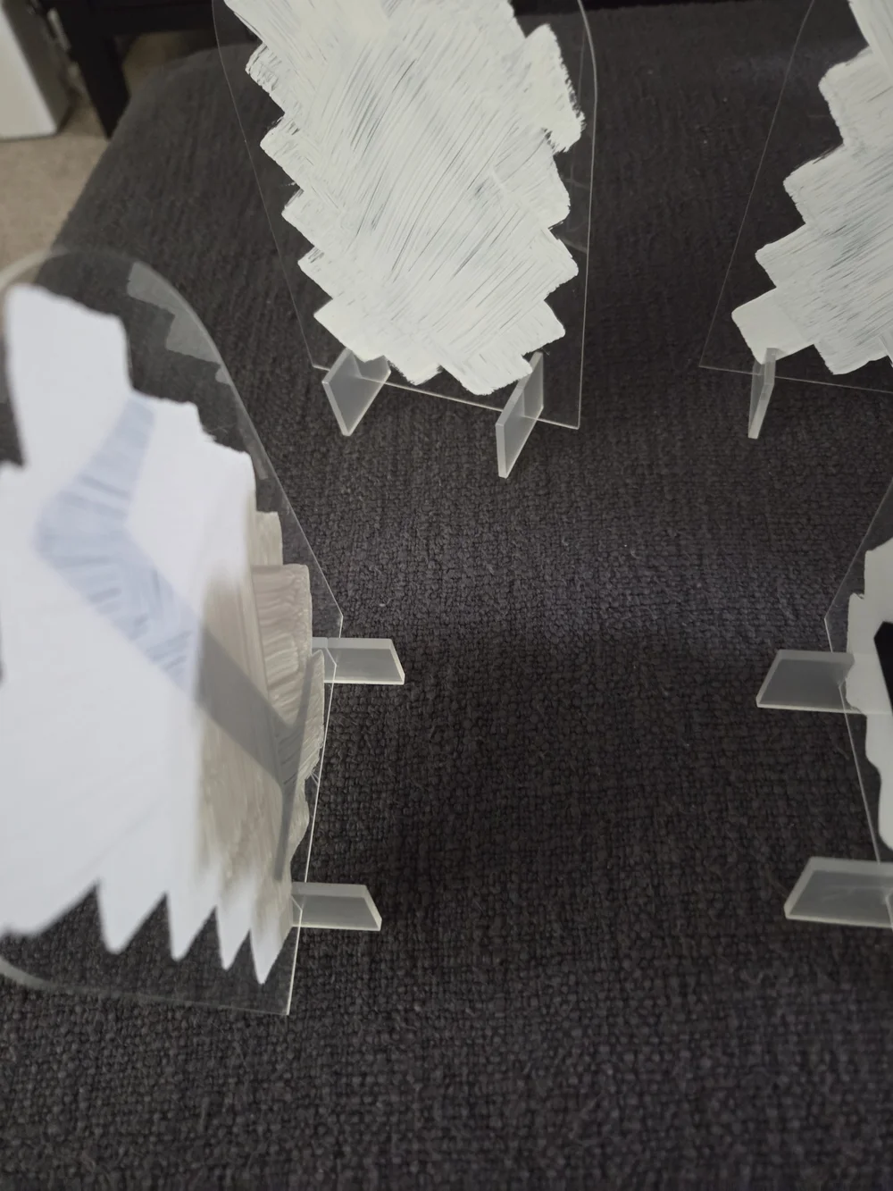 Handmade Acrylic Table Numbers Set 1-6 White with Black Numerals